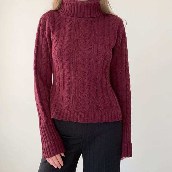 Bennetti made in Italy burgundy wool turtleneck sweater - Picture 1 of 5